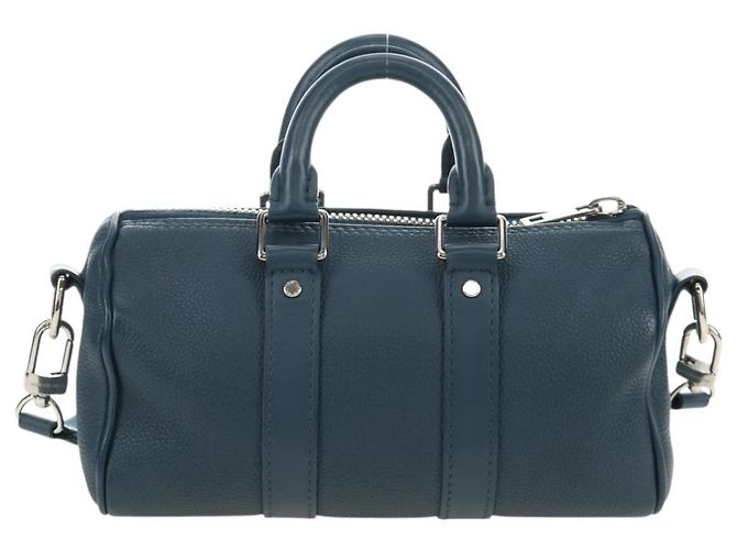 Borsa Keepall XS Aerogram LOUIS VUITTON in pelle blu M81003 LV Auth 189893M - vista 2