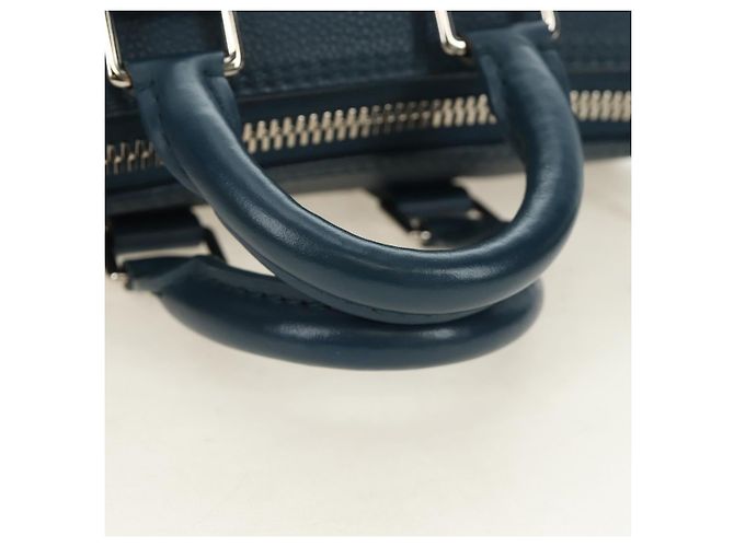 Borsa Keepall XS Aerogram LOUIS VUITTON in pelle blu M81003 LV Auth 189893M - vista 7