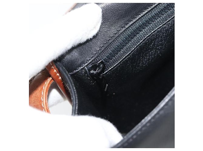 Céline CELINE Schultertasche aus Leder Schwarz Gold Auth 191330 Golden - Ansicht 20