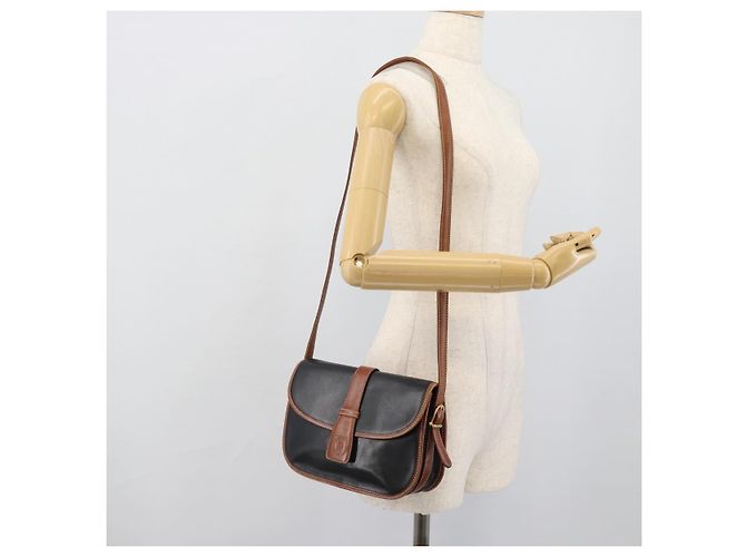 Céline CELINE Schultertasche aus Leder Schwarz Gold Auth 191330 Golden - Ansicht 23