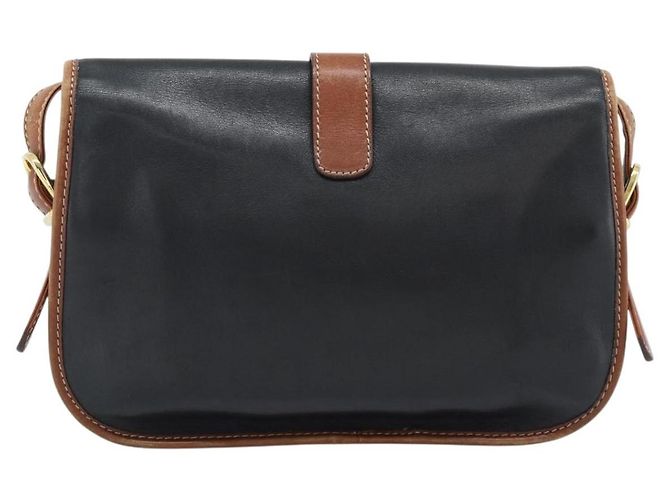Céline CELINE Schultertasche aus Leder Schwarz Gold Auth 191330 Golden - Ansicht 3