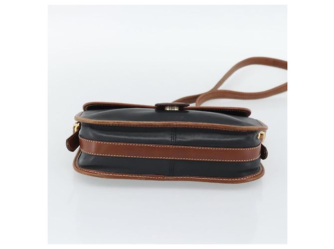 Céline CELINE Schultertasche aus Leder Schwarz Gold Auth 191330 Golden - Ansicht 9