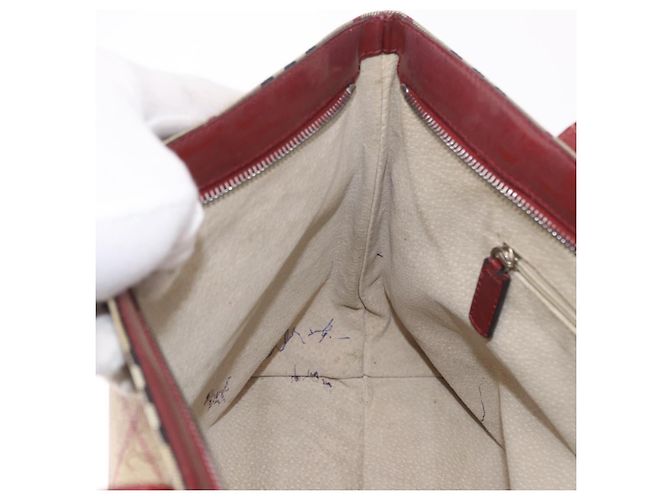 Borsa Tote BURBERRY Nova Check in PVC e pelle Beige Argento Auth 190964 - vista 18