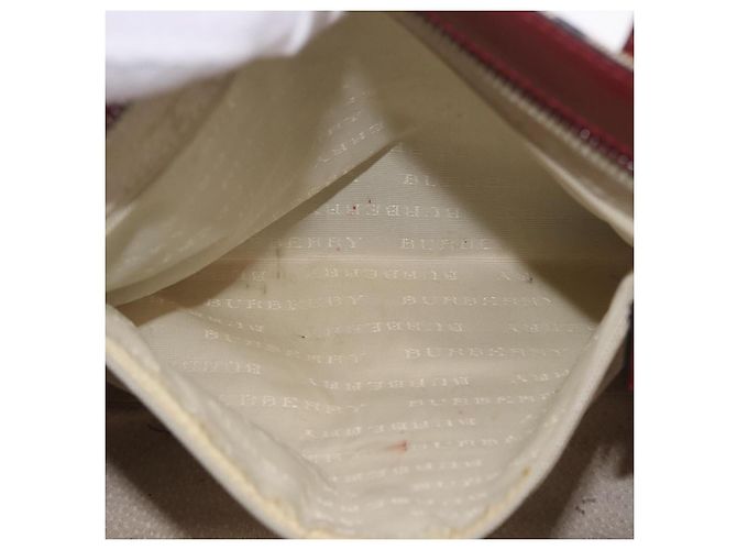 Borsa Tote BURBERRY Nova Check in PVC e pelle Beige Argento Auth 190964 - vista 20