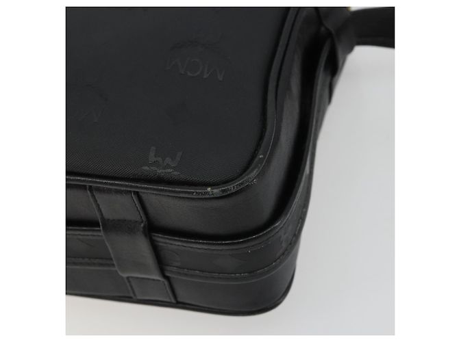 Borsa a tracolla MCM Vicetos in PVC e pelle nero oro Auth 191049 D'oro - vista 12