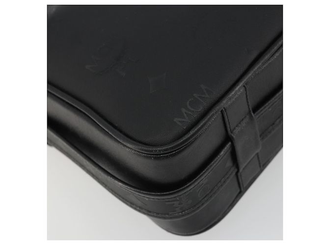 Borsa a tracolla MCM Vicetos in PVC e pelle nero oro Auth 191049 D'oro - vista 13