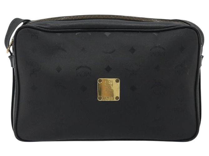 Borsa a tracolla MCM Vicetos in PVC e pelle nero oro Auth 191049 D'oro - vista 2