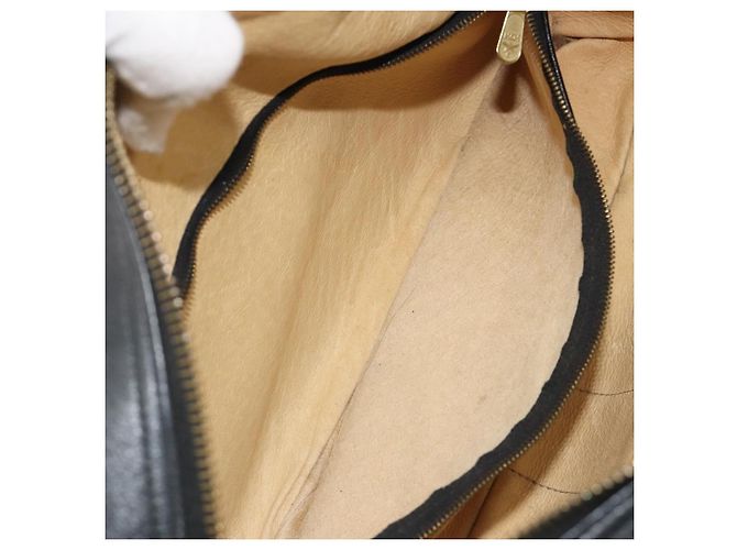 Borsa a tracolla MCM Vicetos in PVC e pelle nero oro Auth 191049 D'oro - vista 21