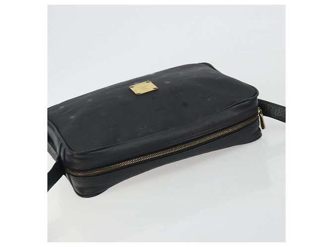 Borsa a tracolla MCM Vicetos in PVC e pelle nero oro Auth 191049 D'oro - vista 6