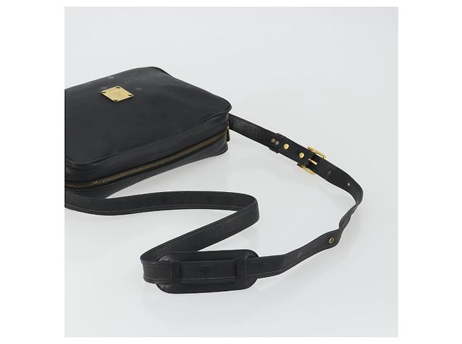 Borsa a tracolla MCM Vicetos in PVC e pelle nero oro Auth 191049 D'oro - vista 7