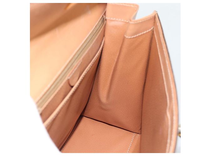 Céline Borsa CELINE Macadam Canvas PVC Pelle Marrone Oro Auth mr2743 D'oro - vista 18