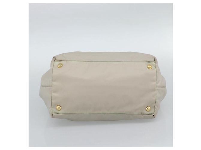 Borsa PRADA Nylon Avorio Oro Auth hk3884 D'oro Crudo - vista 10