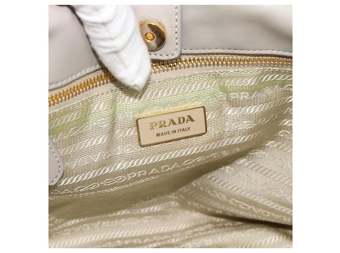 Borsa PRADA Nylon Avorio Oro Auth hk3884 D'oro Crudo - vista 16