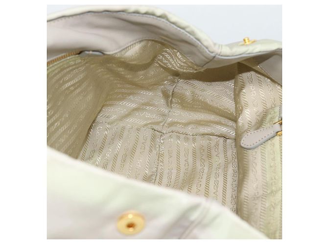 Borsa PRADA Nylon Avorio Oro Auth hk3884 D'oro Crudo - vista 18