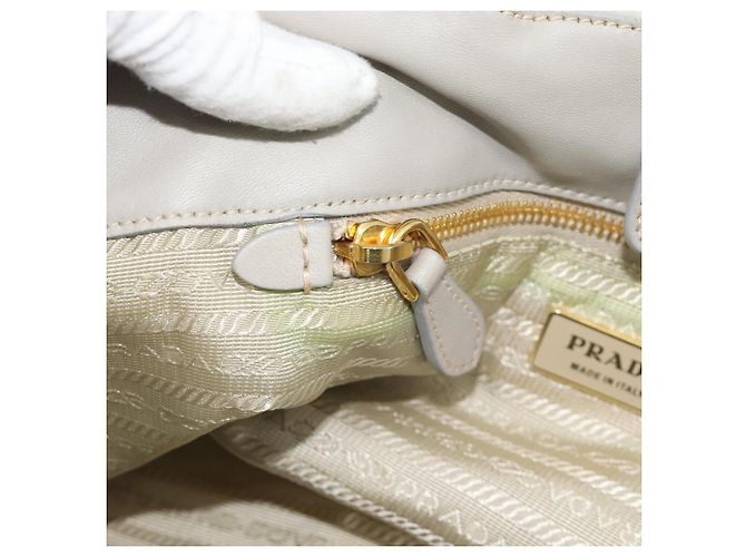 Borsa PRADA Nylon Avorio Oro Auth hk3884 D'oro Crudo - vista 22