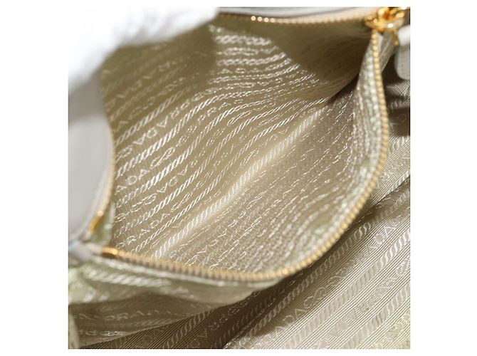 Borsa PRADA Nylon Avorio Oro Auth hk3884 D'oro Crudo - vista 23