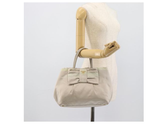 Borsa PRADA Nylon Avorio Oro Auth hk3884 D'oro Crudo - vista 25