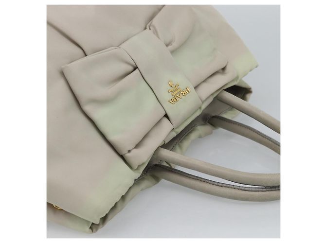 Borsa PRADA Nylon Avorio Oro Auth hk3884 D'oro Crudo - vista 6