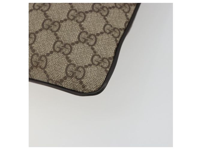 Sac à bandoulière GUCCI GG Supreme en PVC et cuir Beige Argent 141626 Auth ka5191 Argenté - vue 10