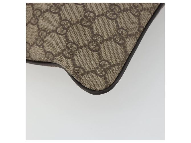 Sac à bandoulière GUCCI GG Supreme en PVC et cuir Beige Argent 141626 Auth ka5191 Argenté - vue 11