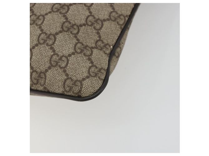 Sac à bandoulière GUCCI GG Supreme en PVC et cuir Beige Argent 141626 Auth ka5191 Argenté - vue 12