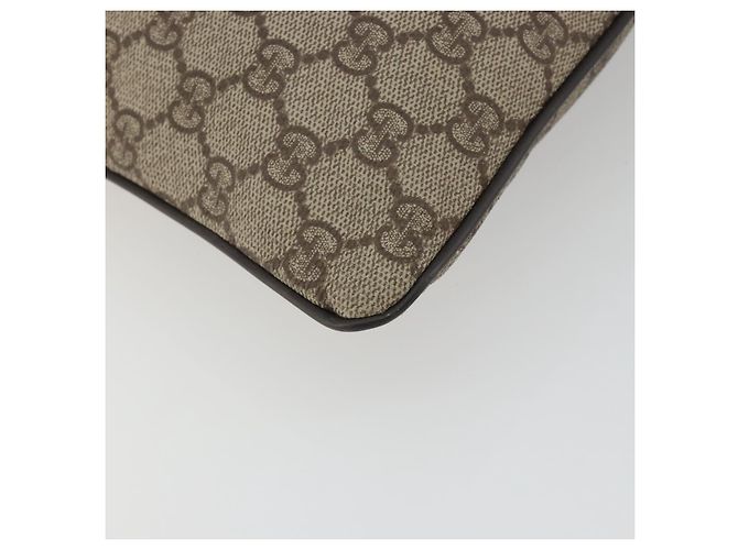Sac à bandoulière GUCCI GG Supreme en PVC et cuir Beige Argent 141626 Auth ka5191 Argenté - vue 13