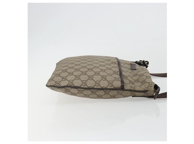 Sac à bandoulière GUCCI GG Supreme en PVC et cuir Beige Argent 141626 Auth ka5191 Argenté - vue 4