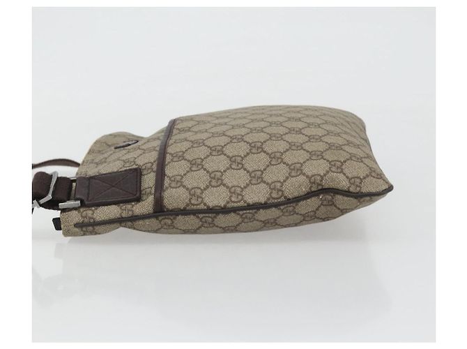 Sac à bandoulière GUCCI GG Supreme en PVC et cuir Beige Argent 141626 Auth ka5191 Argenté - vue 5