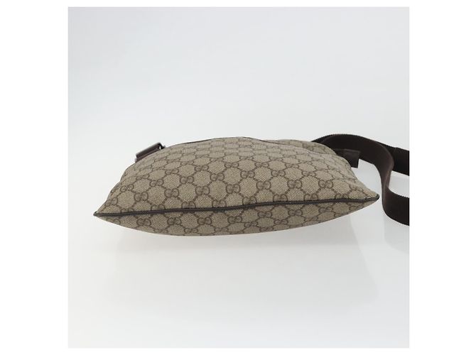 Sac à bandoulière GUCCI GG Supreme en PVC et cuir Beige Argent 141626 Auth ka5191 Argenté - vue 9