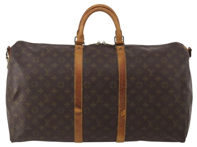LOUIS VUITTON Borsa Boston Monogram Keepall Bandouliere 55 M41414 LV Auth 187837 Monogramma - vista 13