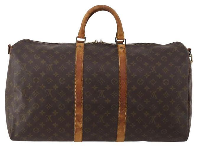 LOUIS VUITTON Borsa Boston Monogram Keepall Bandouliere 55 M41414 LV Auth 187837 Monogramma - vista 2