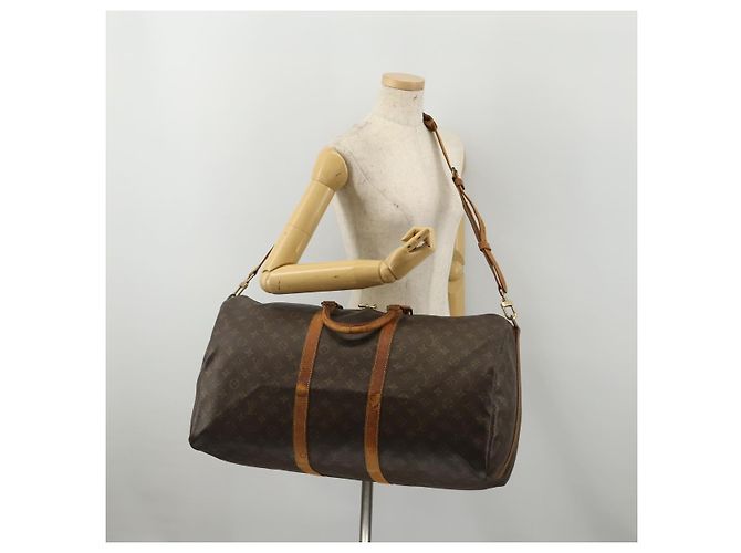LOUIS VUITTON Borsa Boston Monogram Keepall Bandouliere 55 M41414 LV Auth 187837 Monogramma - vista 23