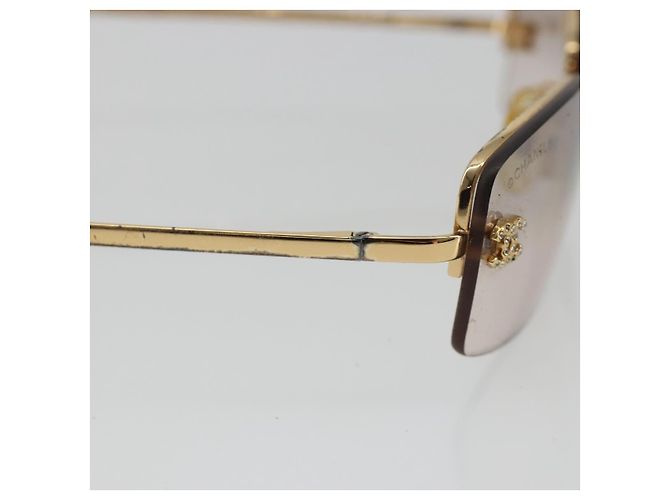 Lunettes de soleil CHANEL COCO Mark en métal doré CC Auth 189994 - vue 10