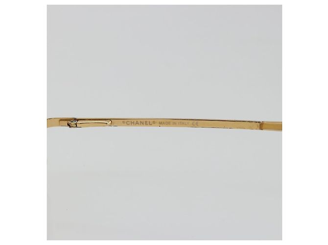 Lunettes de soleil CHANEL COCO Mark en métal doré CC Auth 189994 - vue 11