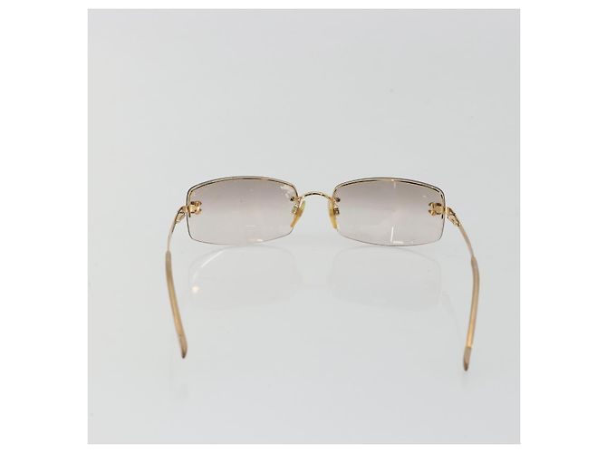 Lunettes de soleil CHANEL COCO Mark en métal doré CC Auth 189994 - vue 3
