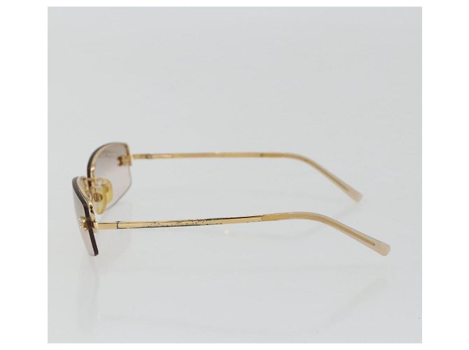Lunettes de soleil CHANEL COCO Mark en métal doré CC Auth 189994 - vue 4