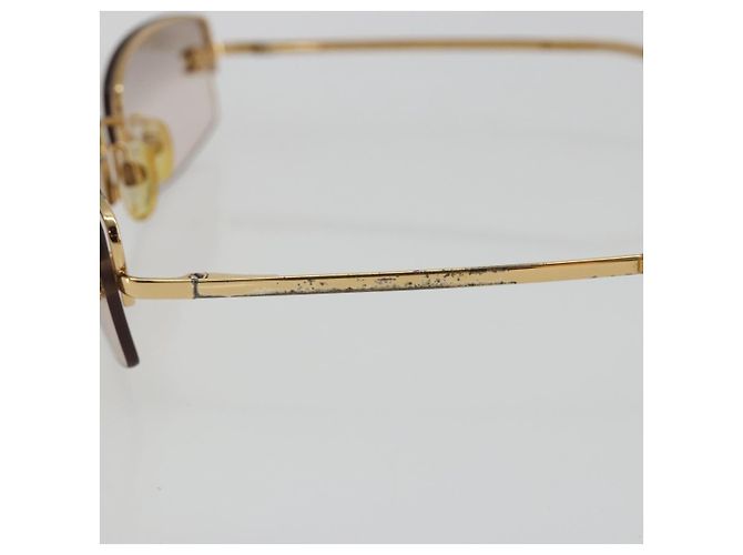 Lunettes de soleil CHANEL COCO Mark en métal doré CC Auth 189994 - vue 5