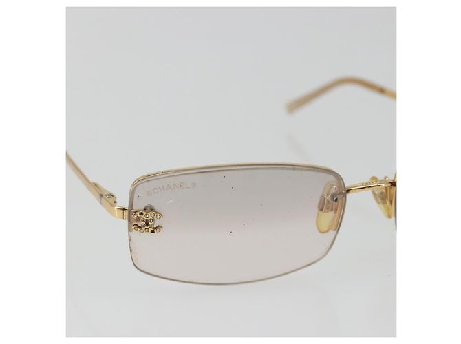 Lunettes de soleil CHANEL COCO Mark en métal doré CC Auth 189994 - vue 7