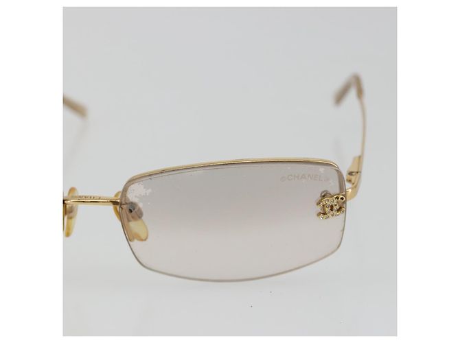 Lunettes de soleil CHANEL COCO Mark en métal doré CC Auth 189994 - vue 8