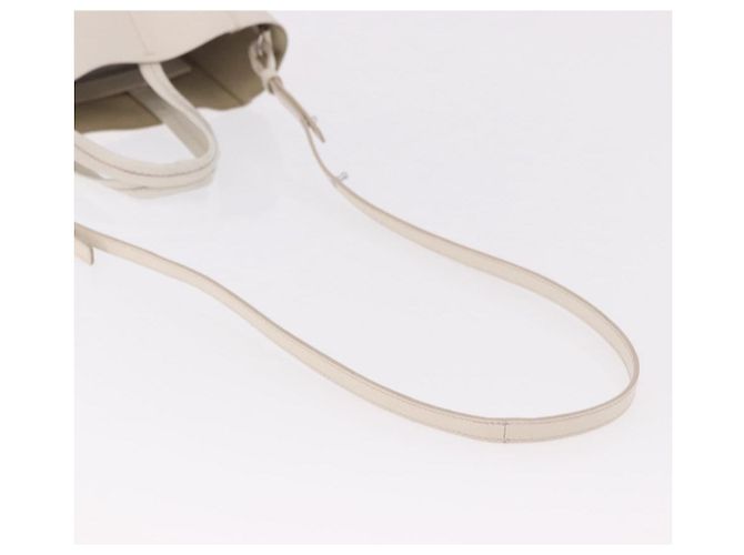Céline CELINE Vertical Cabas Small Borsa a Mano in Pelle 2way White Auth ka5169 Bianco - vista 10