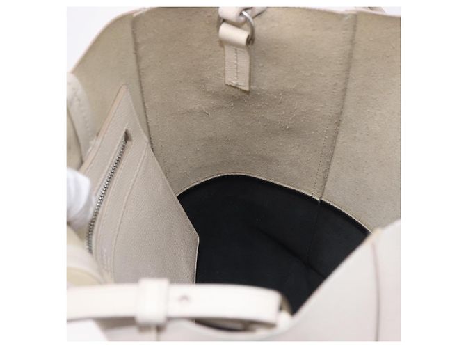 Céline CELINE Vertical Cabas Small Borsa a Mano in Pelle 2way White Auth ka5169 Bianco - vista 20