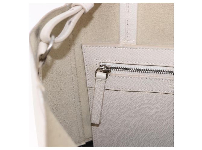 Céline CELINE Vertical Cabas Small Borsa a Mano in Pelle 2way White Auth ka5169 Bianco - vista 22
