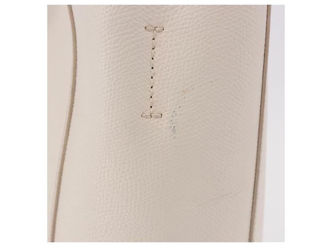 Céline CELINE Vertical Cabas Small Borsa a Mano in Pelle 2way White Auth ka5169 Bianco - vista 5