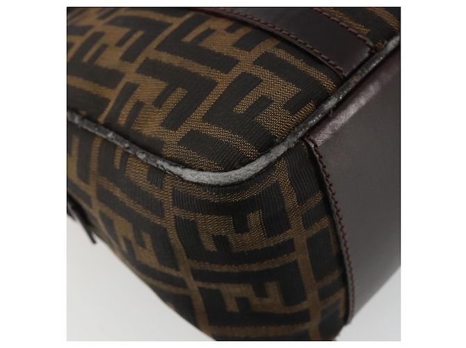 FENDI Zucca Canvas Handtasche Schwarz Braun Authentisch 191295 - Ansicht 11