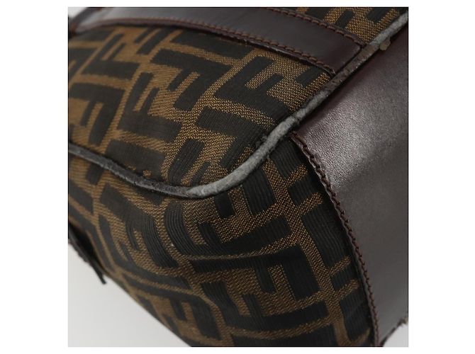FENDI Zucca Canvas Handtasche Schwarz Braun Authentisch 191295 - Ansicht 13