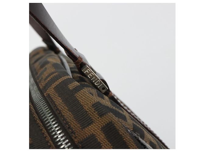 FENDI Zucca Canvas Handtasche Schwarz Braun Authentisch 191295 - Ansicht 14