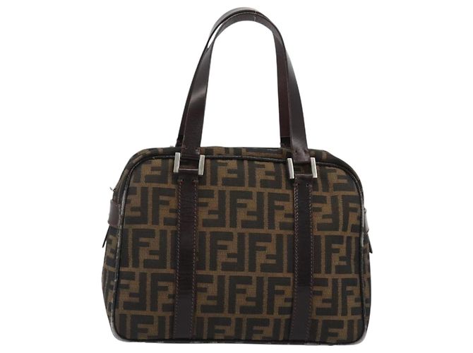 FENDI Zucca Canvas Handtasche Schwarz Braun Authentisch 191295 - Ansicht 2