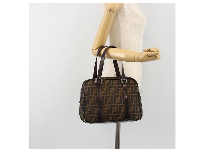 FENDI Zucca Canvas Handtasche Schwarz Braun Authentisch 191295 - Ansicht 22