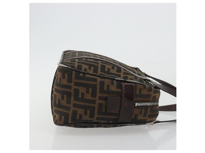 FENDI Zucca Canvas Handtasche Schwarz Braun Authentisch 191295 - Ansicht 4