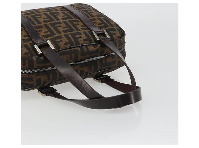 FENDI Zucca Canvas Handtasche Schwarz Braun Authentisch 191295 - Ansicht 7